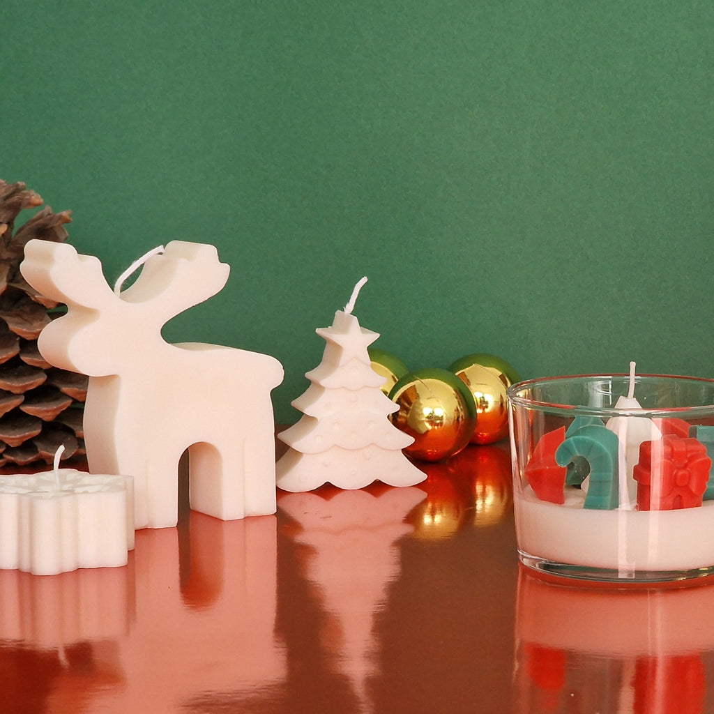 Set Navideño de Velas de Soja Artesanales (3 unidades)