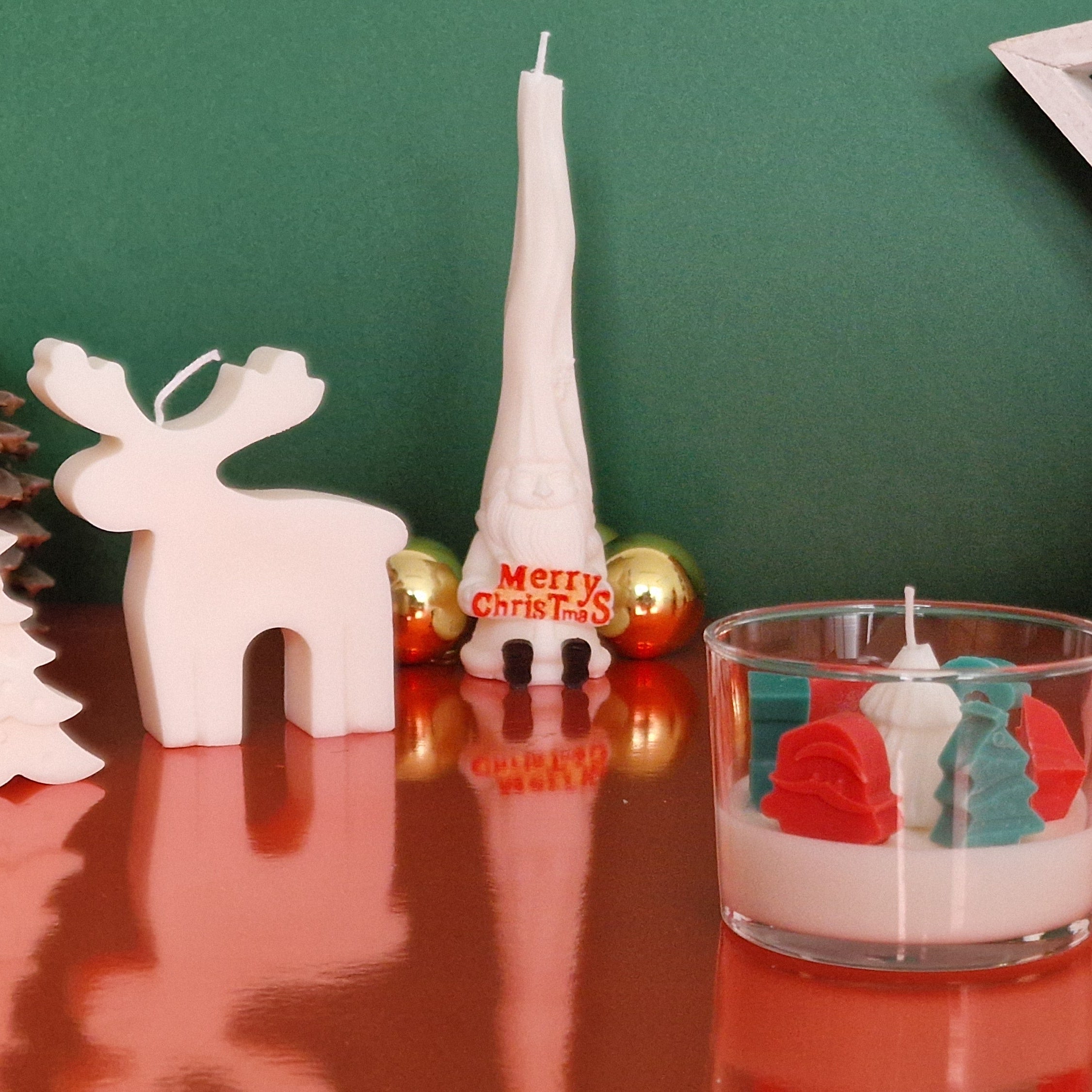 Duende Navideño “Merry Christmas” – Vela Decorativa Artesanal