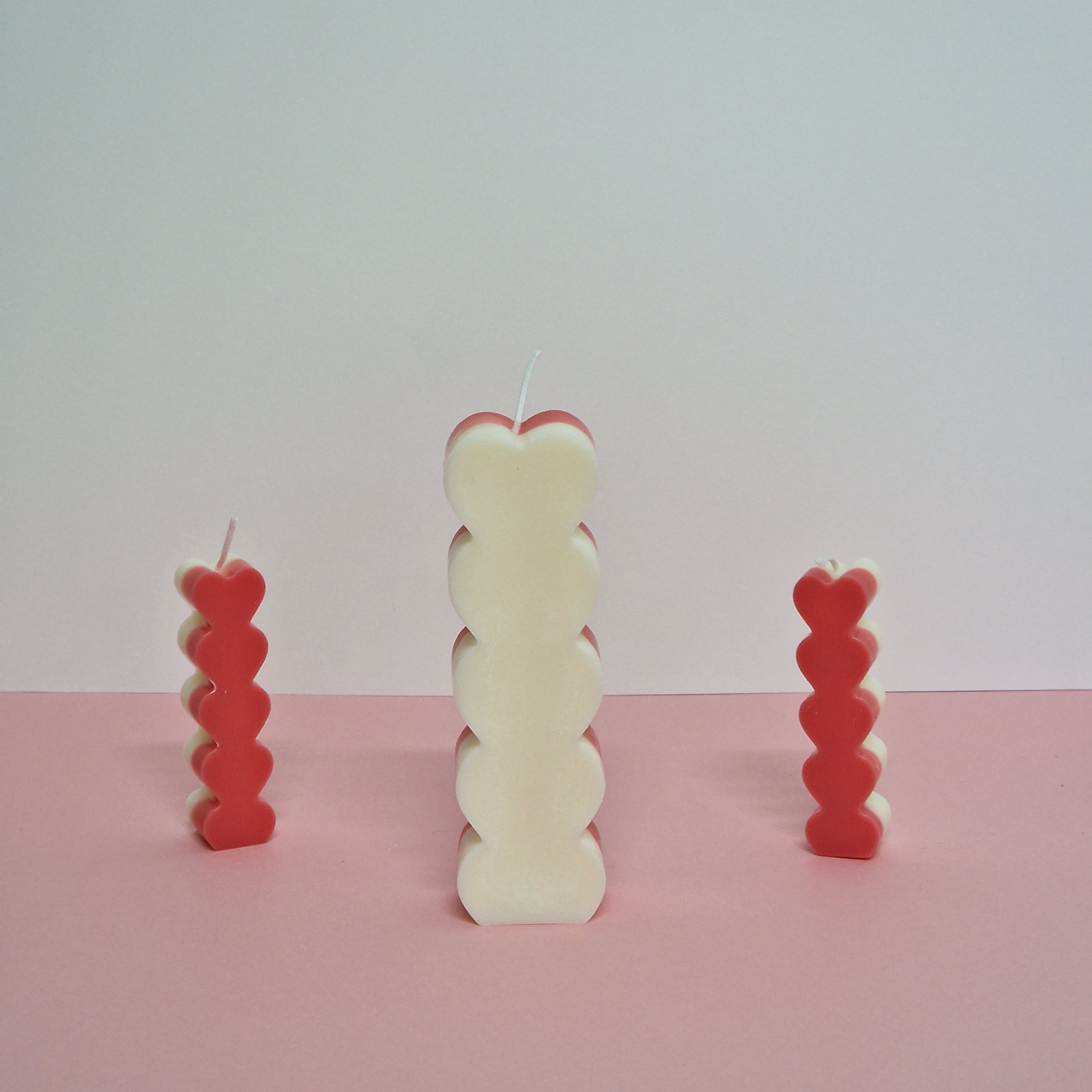 Set Velas Corazones Esculpidos