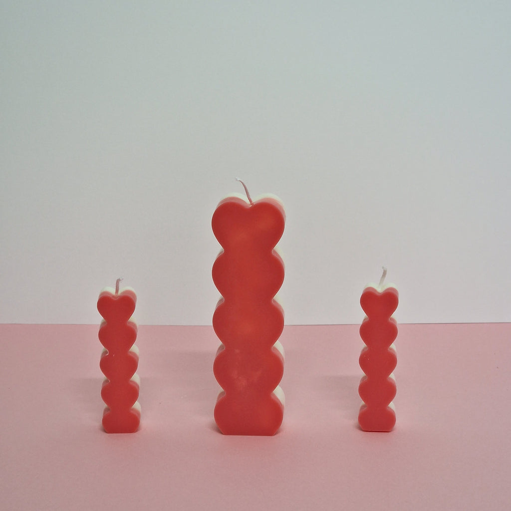 Set Velas Corazones Esculpidos