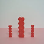 Set Velas Corazones Esculpidos