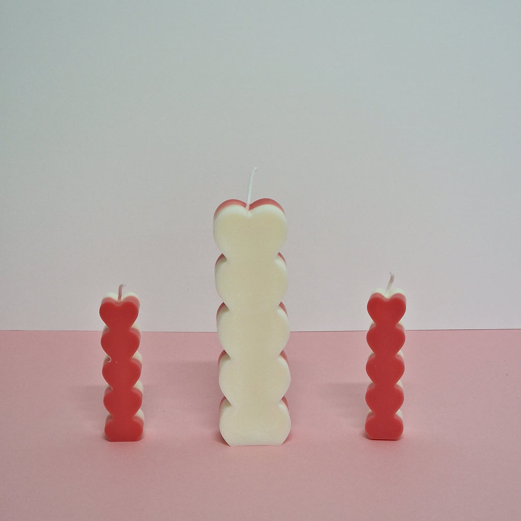 Set Velas Corazones Esculpidos