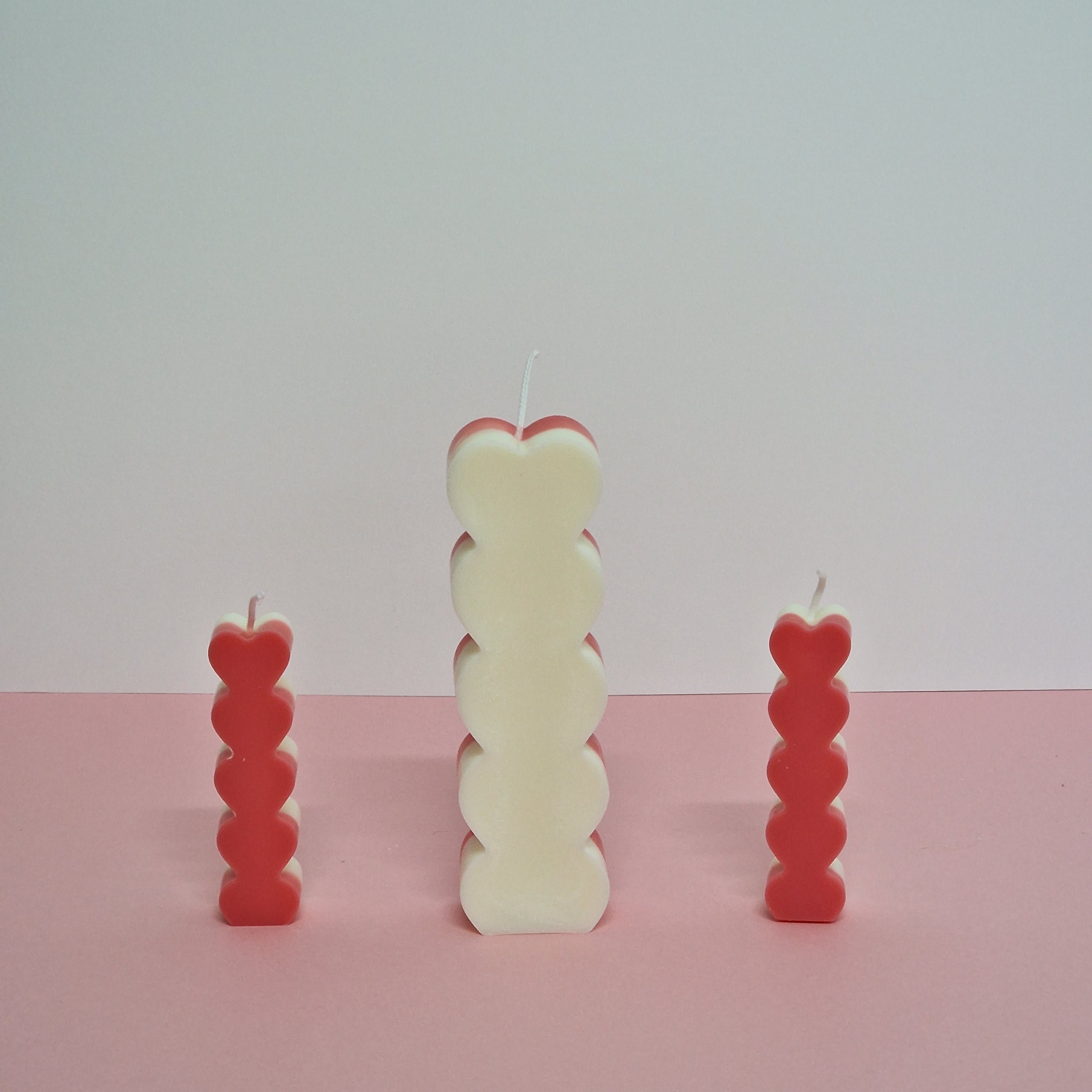 Set Velas Corazones Esculpidos